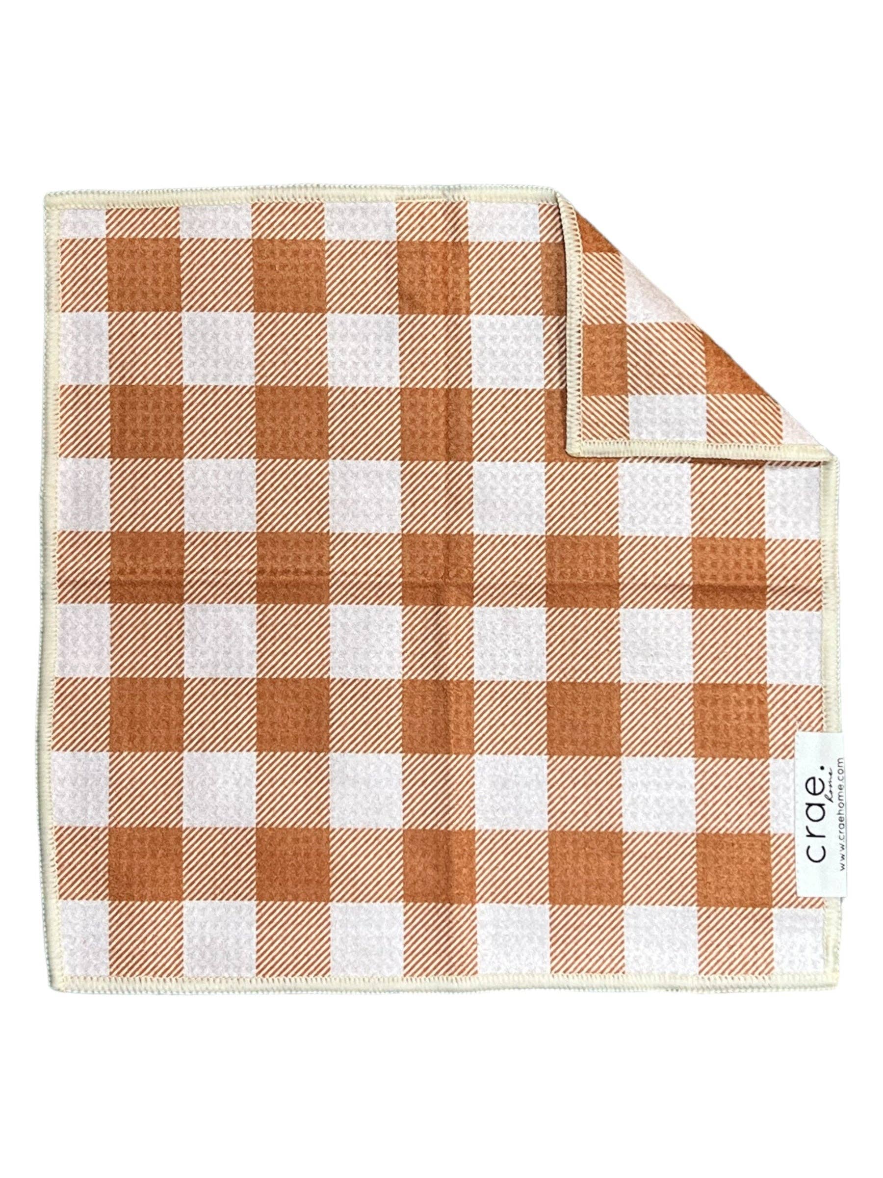 Sienna: Double-Sided Washcloth: Rust/Cream / 12x12 in / Washcloth