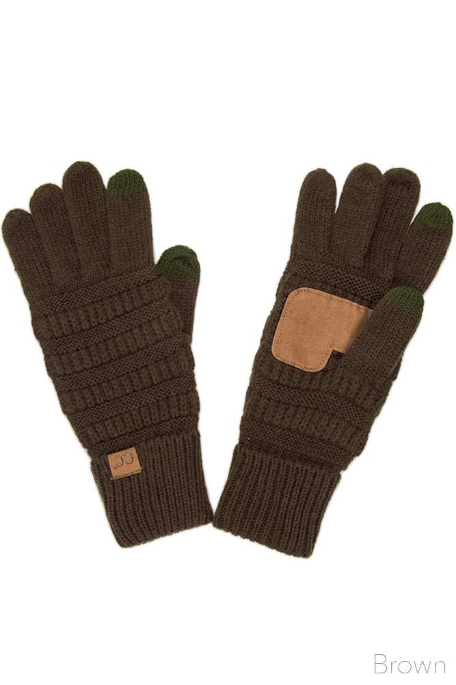 Navy C.C Knitted Touch Screen Compatible Gloves