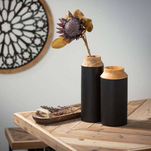 WOOD BLACK VASES