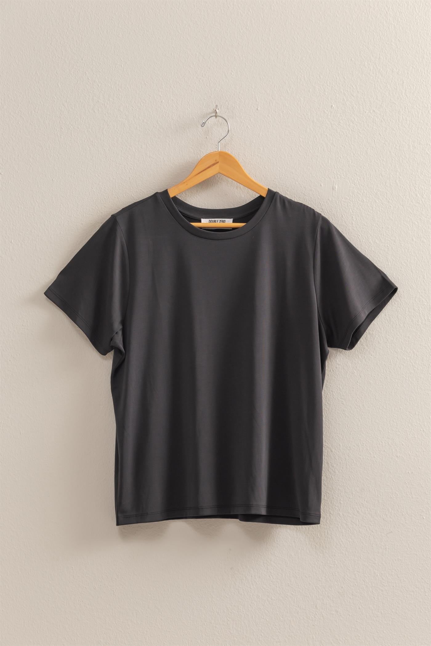 Black Basic Round Neck Short Sleeve T Shirt