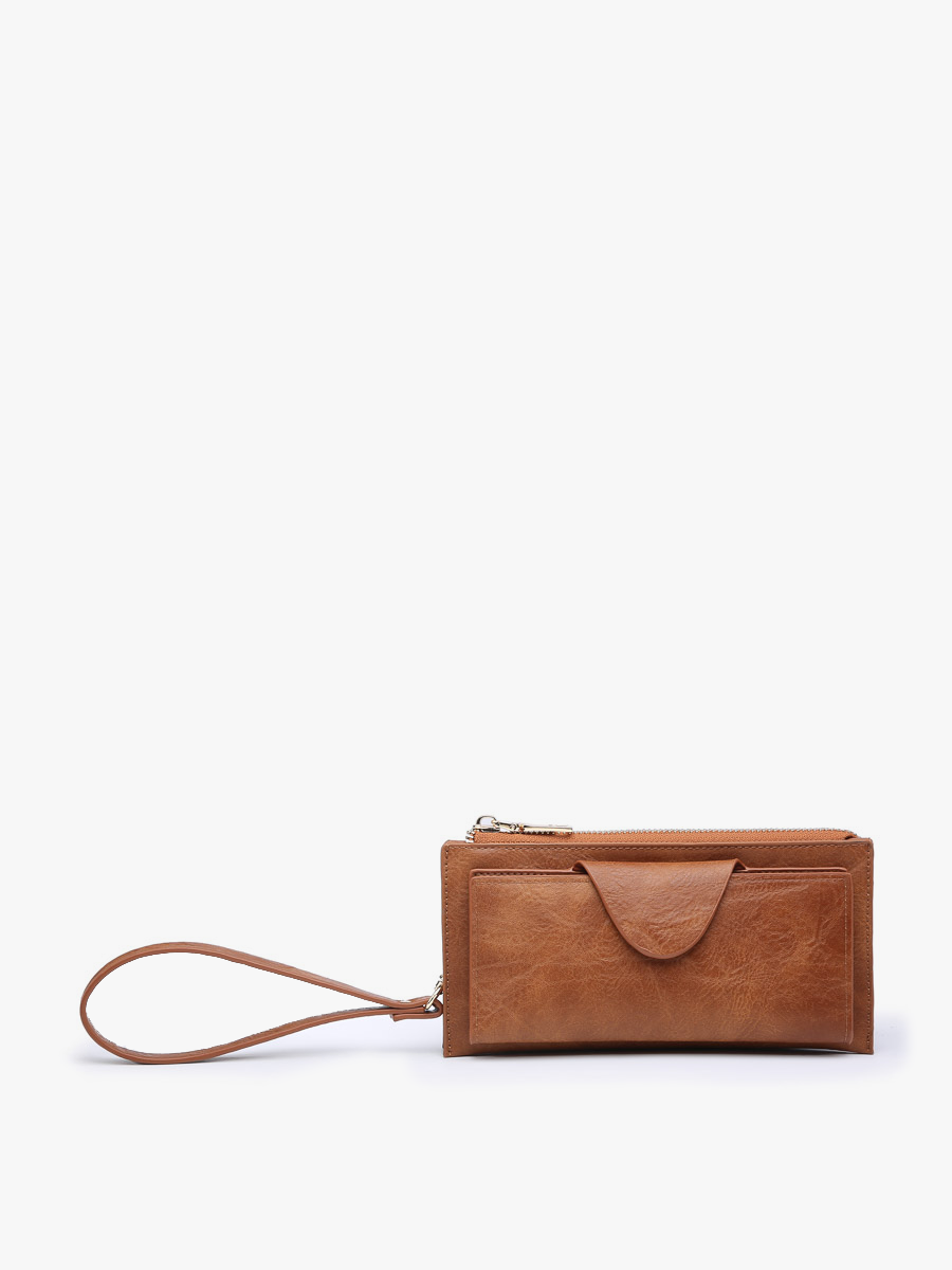 Brown Kyla RFID Wallet w/ Snap Closure