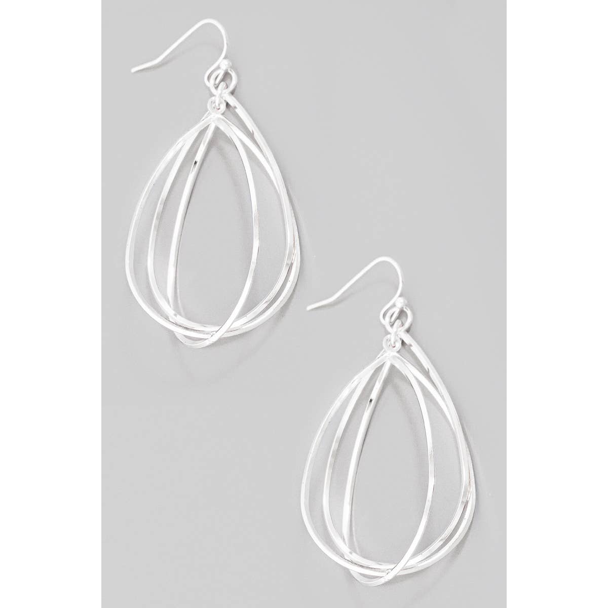 Layered Metallic Tear Dangle Earrings