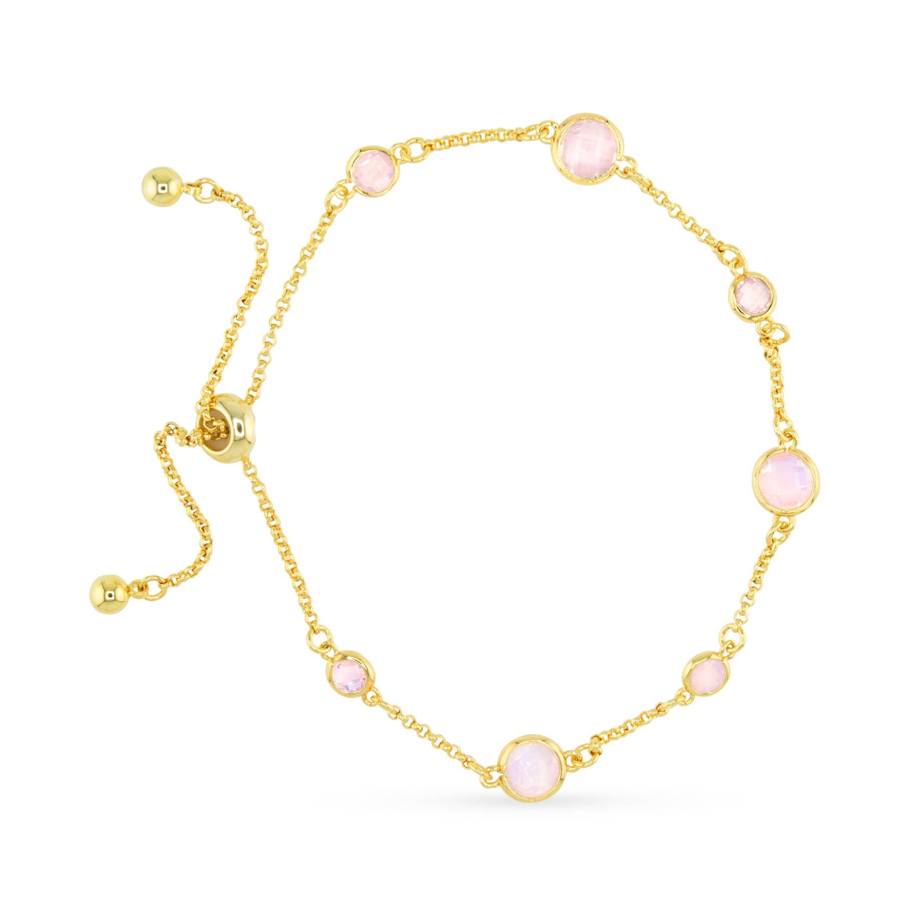 Faceted CZ Bracelet | Ice Blu Collection: Light Grey / 18K Gold Dipped