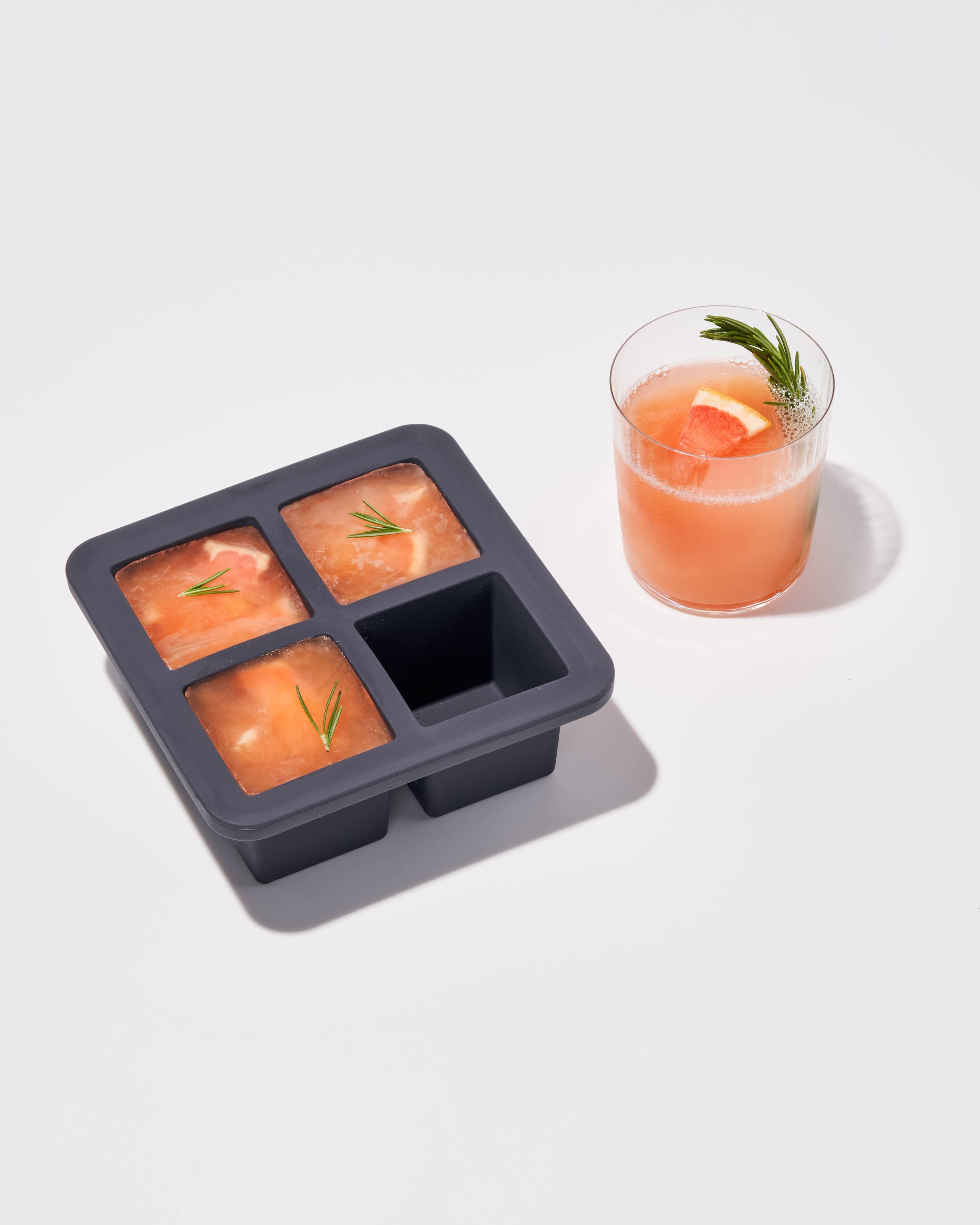 Extra Large XL Cocktail Cube Silicone Ice Tray: Charcoal