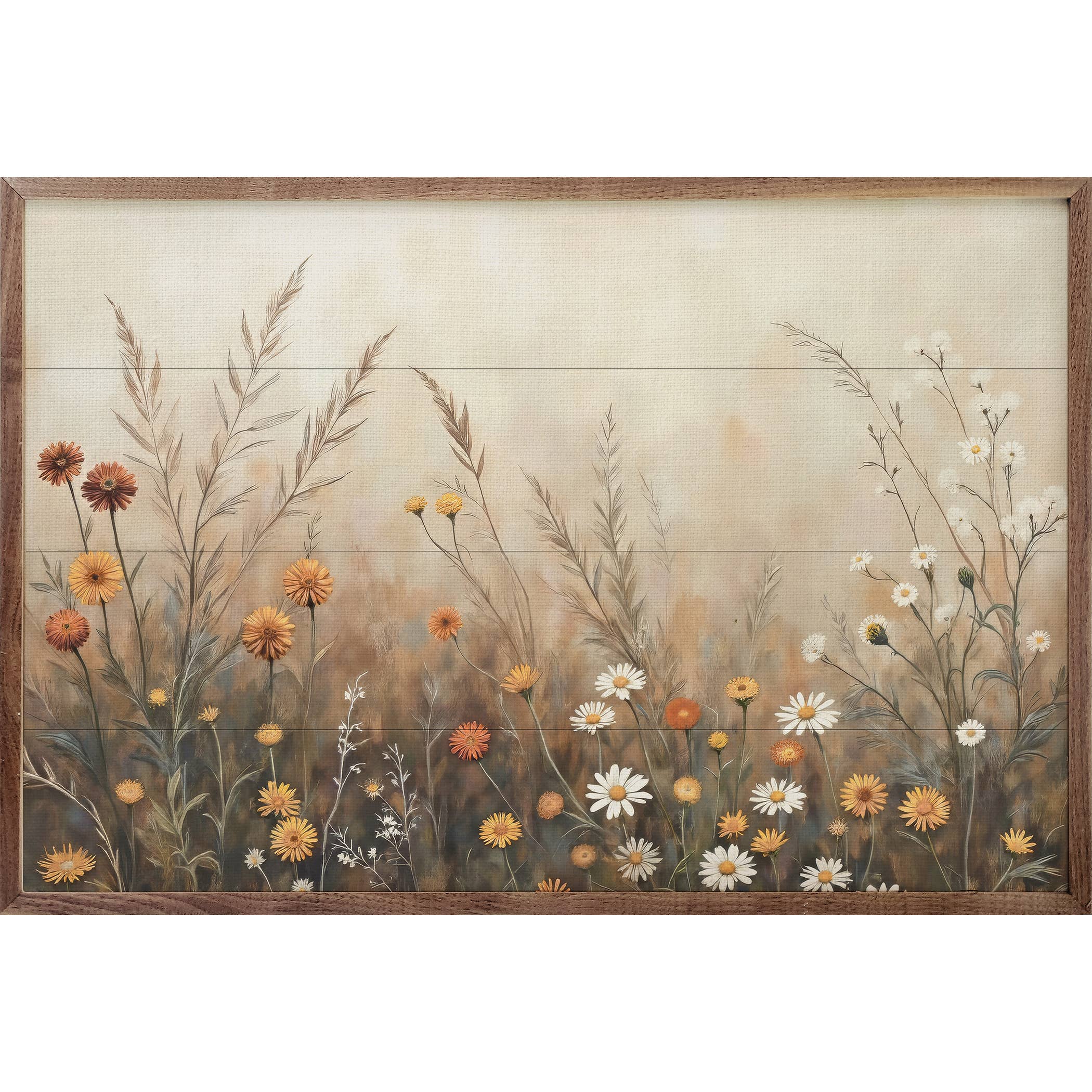 Fall Field With Mums And Daisies: 8x5