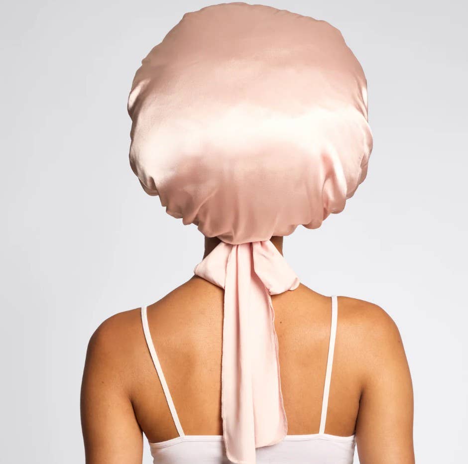 Blush Adjustable Oversized Satin Bonnet