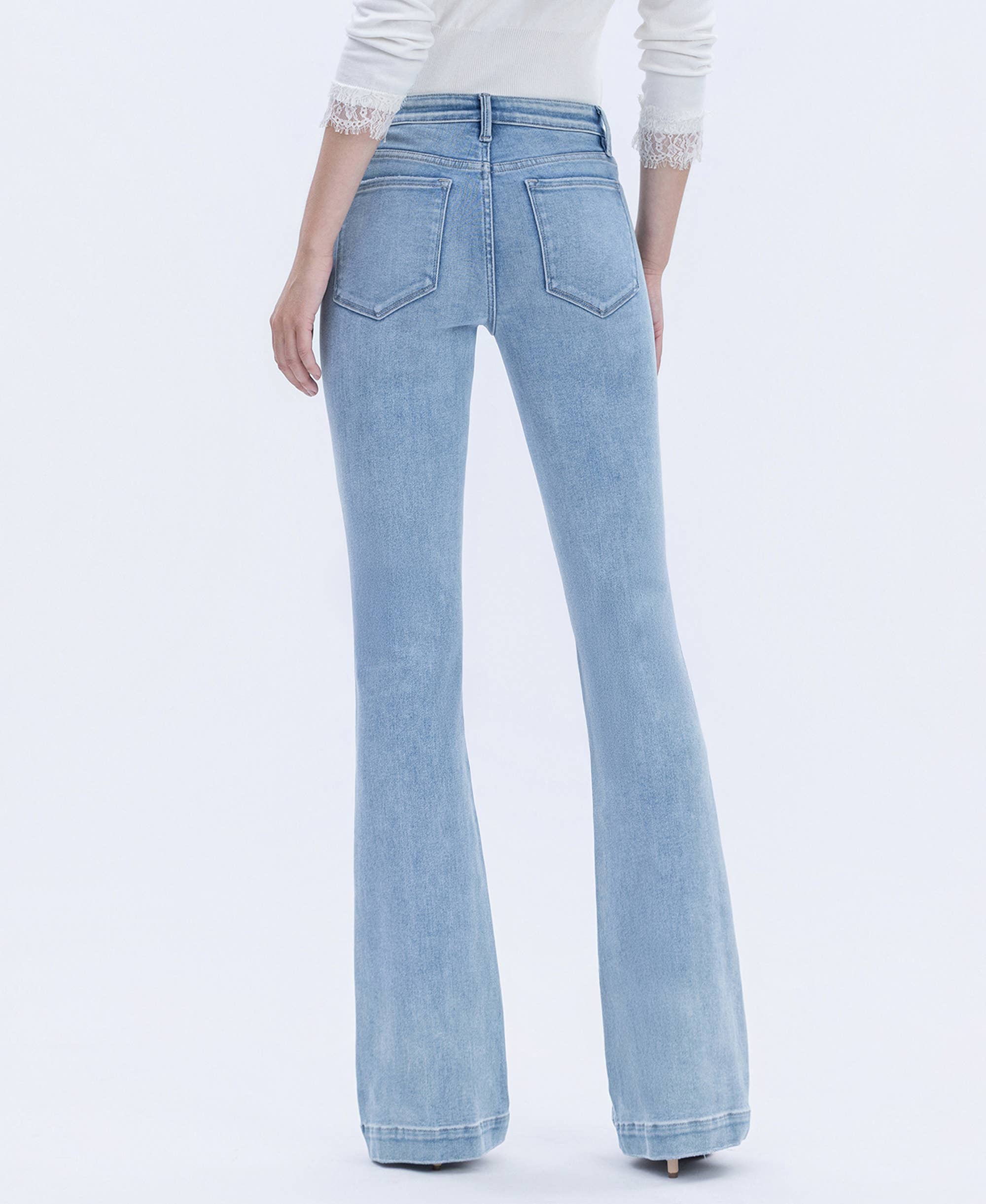 MID RISE TROUSER HEM BOOTCUT JEANS
