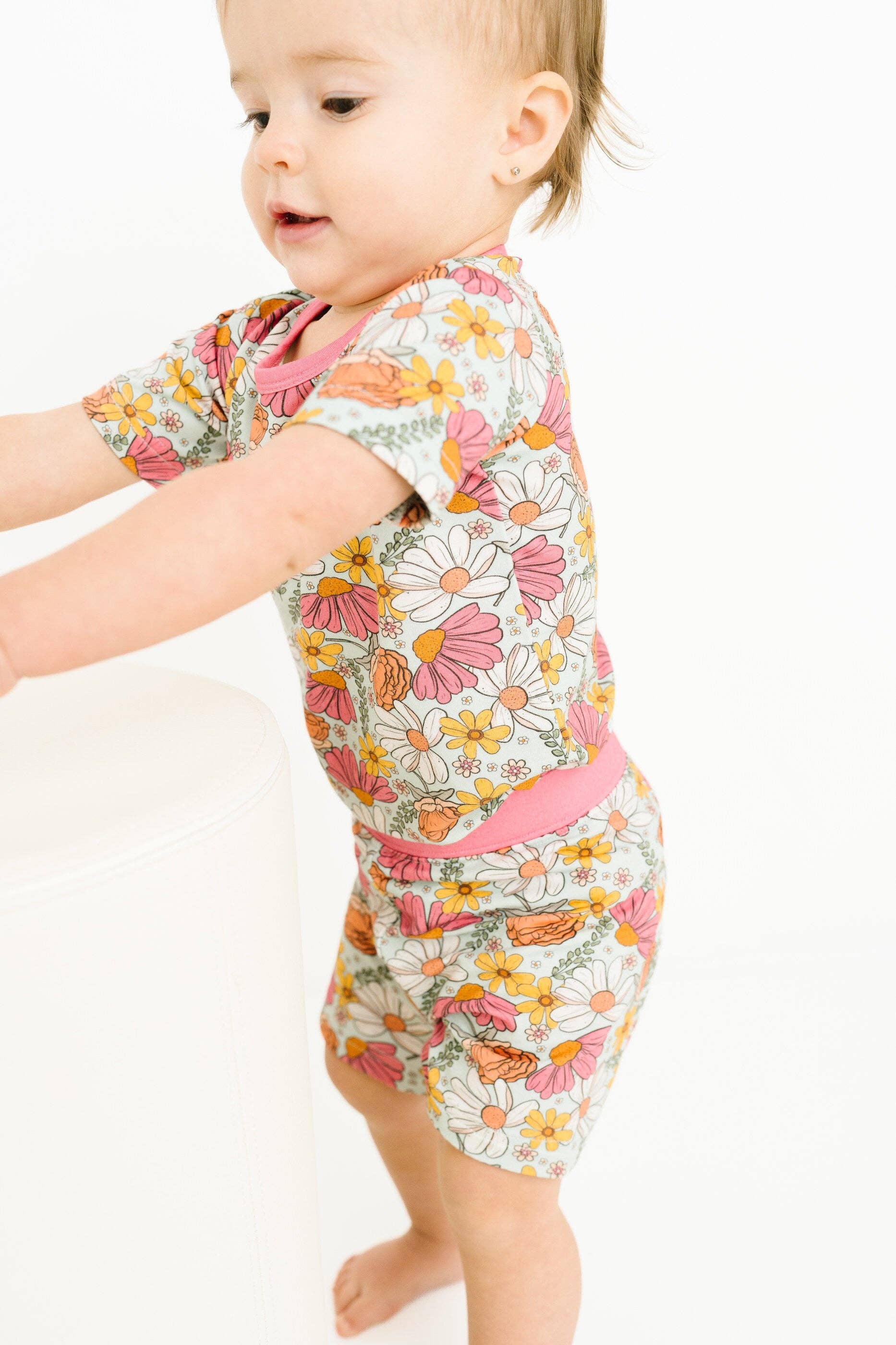 Spring Petals Bamboo Shorts Set