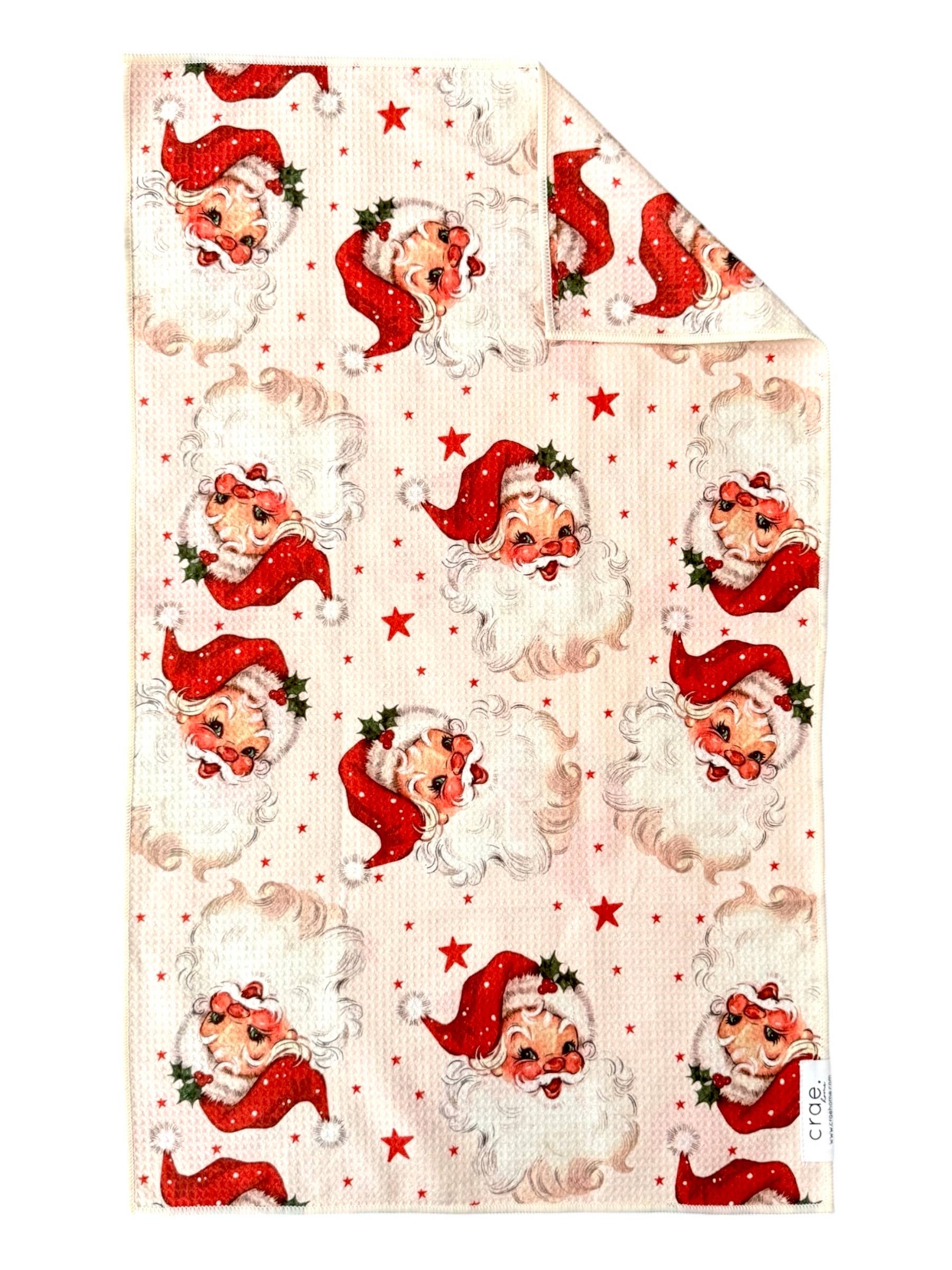 Merry McSanta: Double-Sided Hand Towel: Cream / 17x27 in / Hand Towel