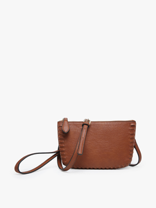 Peacock Bonnie Dual Compartment Whipstitch Crossbody