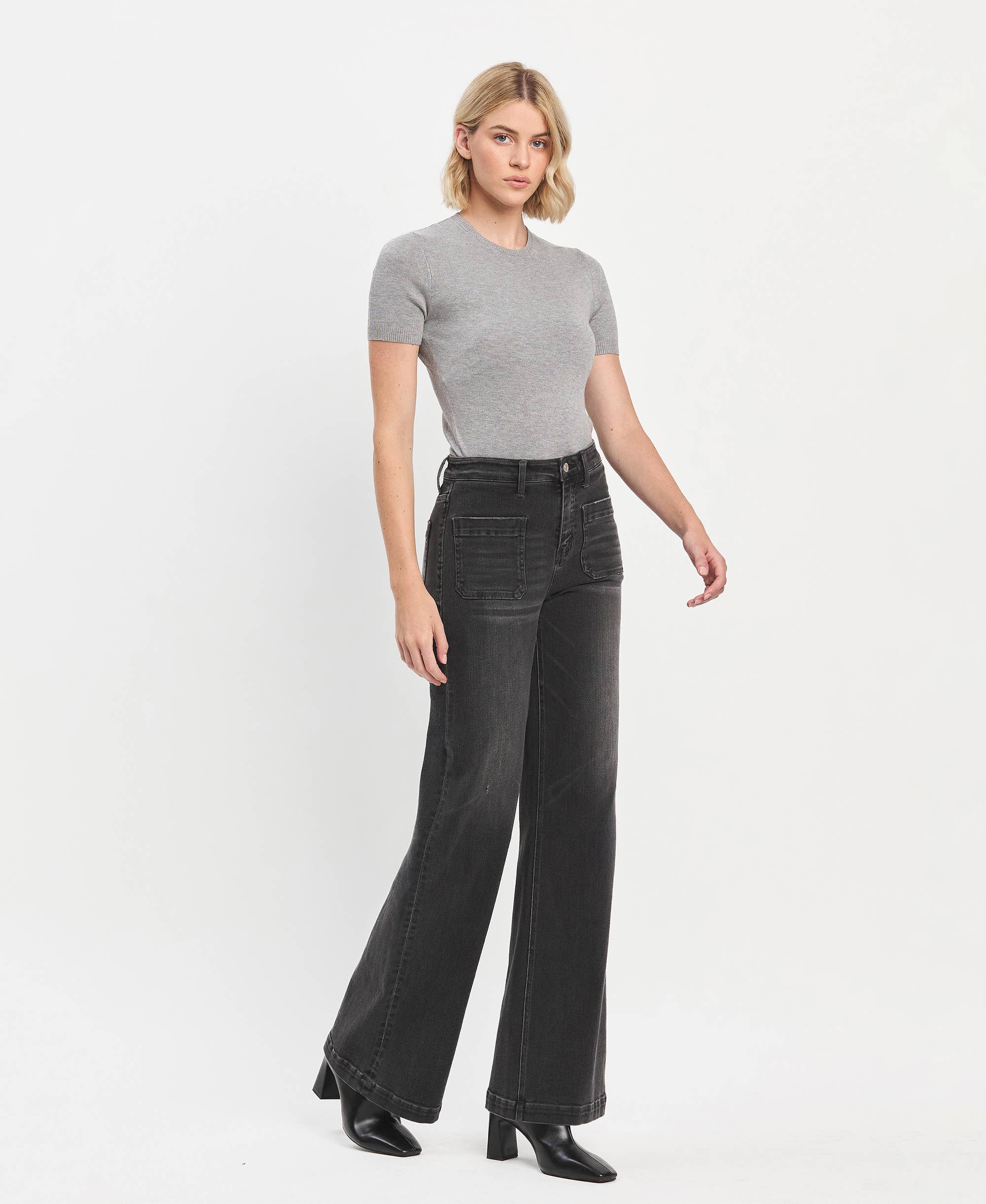 ENGROSS HIGH RISE WIDE TROUSER JEANS
