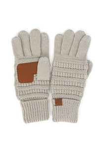 Black C.C Knitted Touch Screen Compatible Gloves