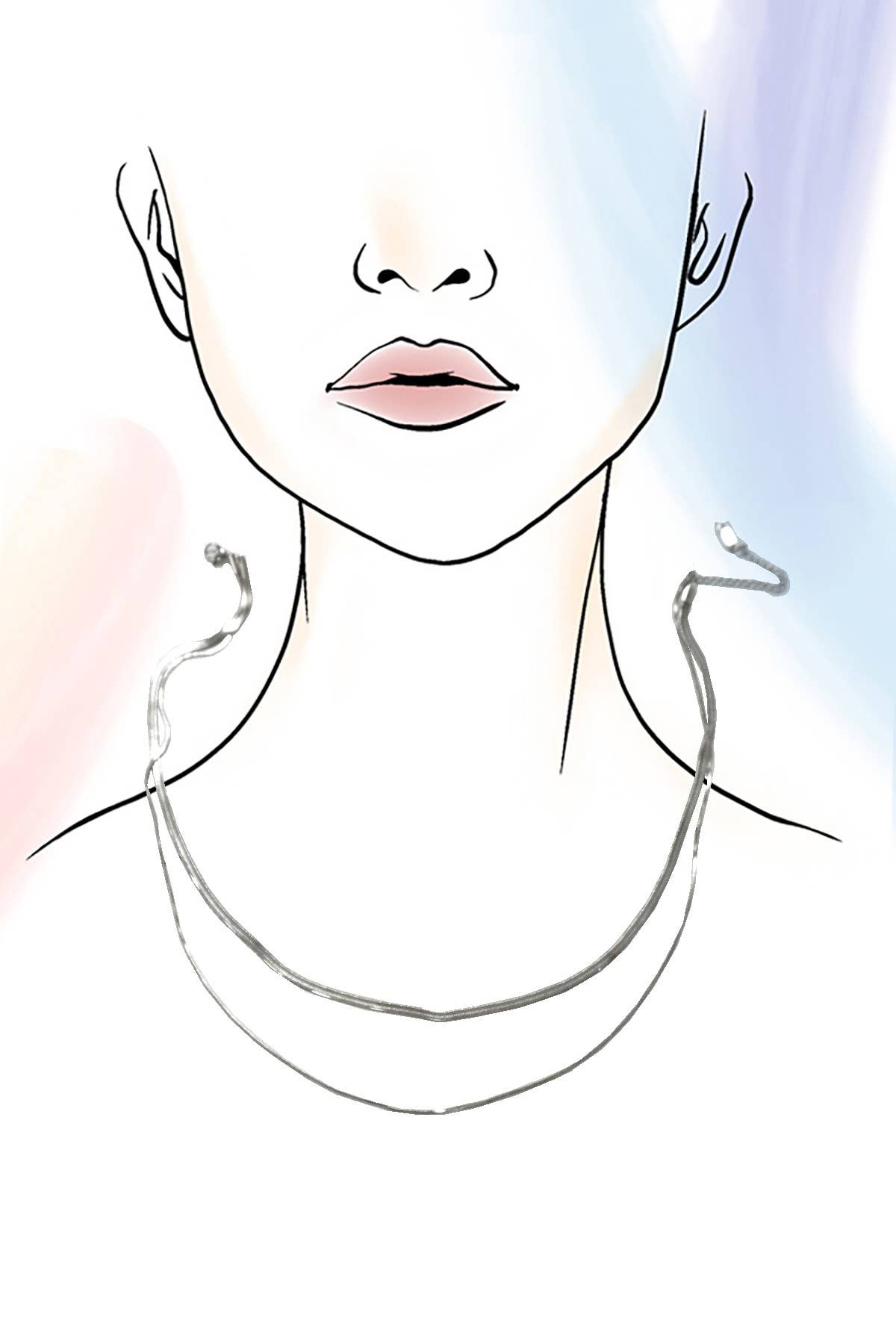 SILVER STAINLESS STEEL TARNISH FREE  MULTI LAYER NECKLACE