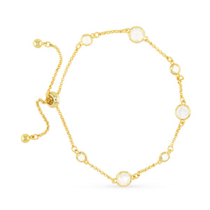 Faceted CZ Bracelet | Ice Blu Collection: Light Grey / 18K Gold Dipped