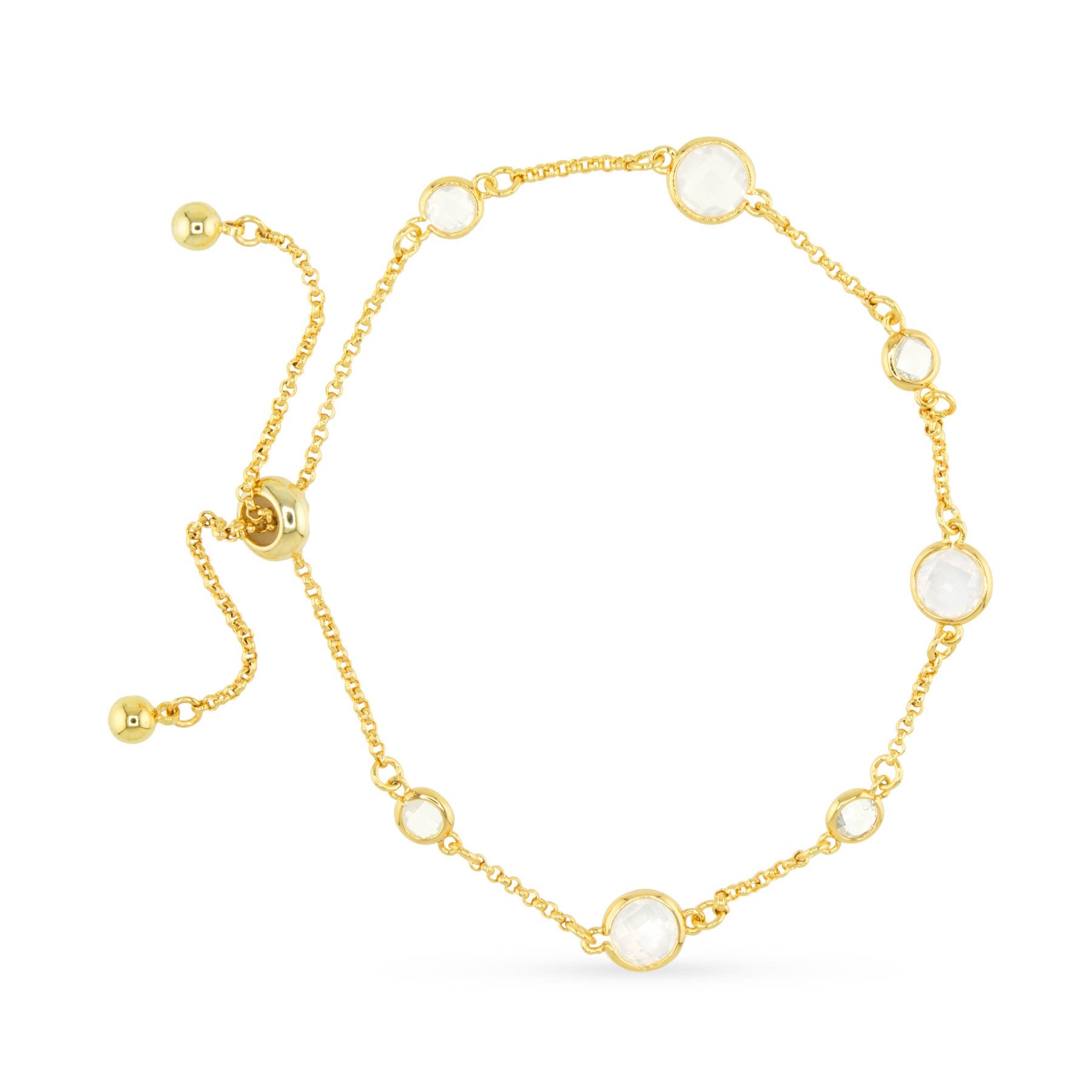Faceted CZ Bracelet | Ice Blu Collection: Blue / 18K Gold Dipped