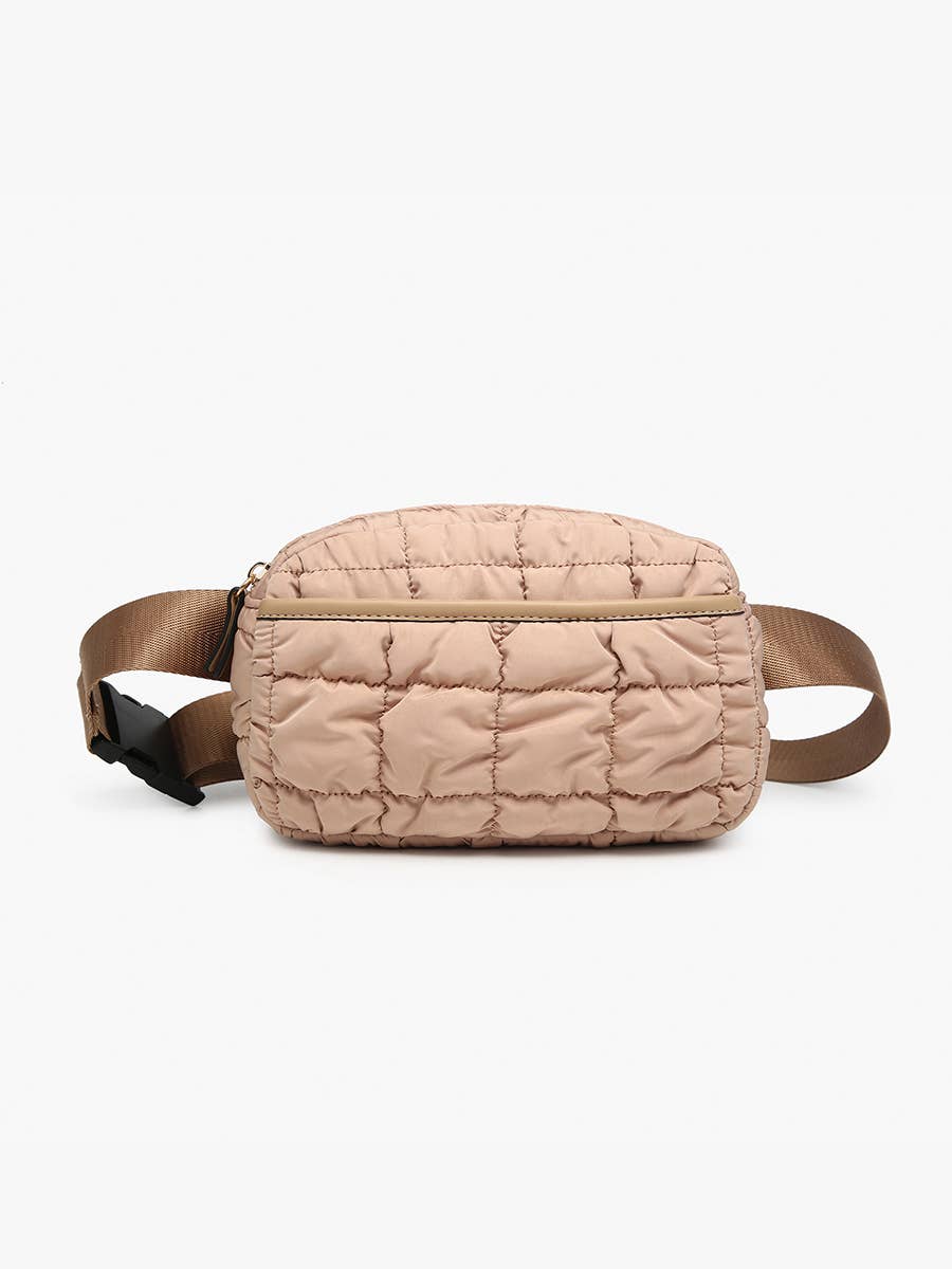 Chrissy Quilted Puffy Belt Bag w/ Nylon Strap