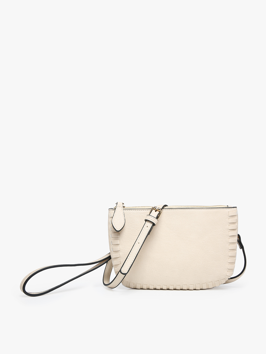 Peacock Bonnie Dual Compartment Whipstitch Crossbody