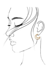 GOLD PEARL HOOP STUD TRIO EARRINGS