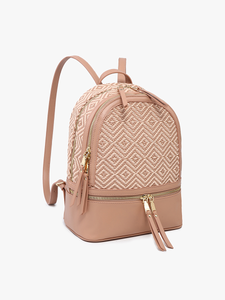 Black Zahava Woven Diamond Backpack