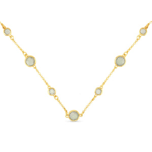 Faceted CZ Necklace | Ice Blu Collection: Light Grey / 18K Gold Dipped