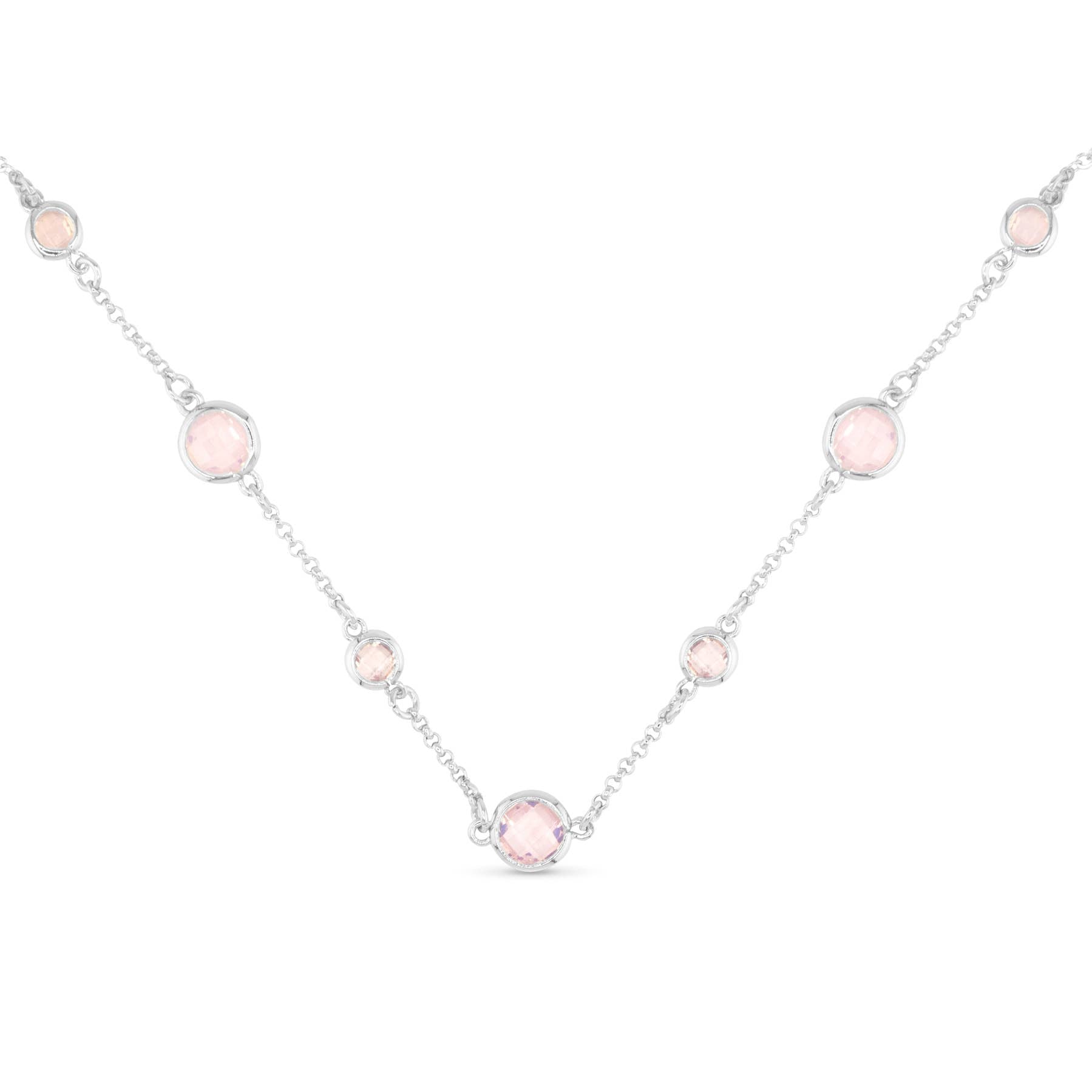 Faceted CZ Necklace | Ice Blu Collection: Milky White / 18K Gold Dipped