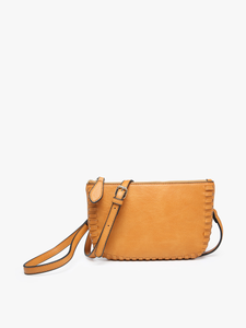 Peacock Bonnie Dual Compartment Whipstitch Crossbody