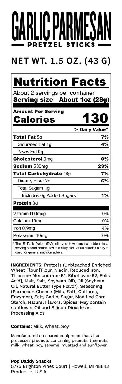 Garlic Parmesan Seasoned Pretzels 1.5oz