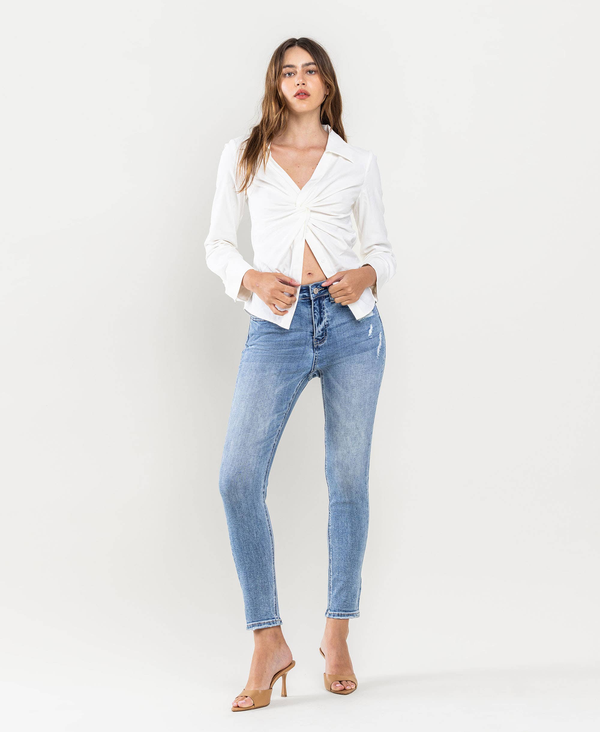 High Rise Ankle Skinny Jean by Lovervet by Vervet