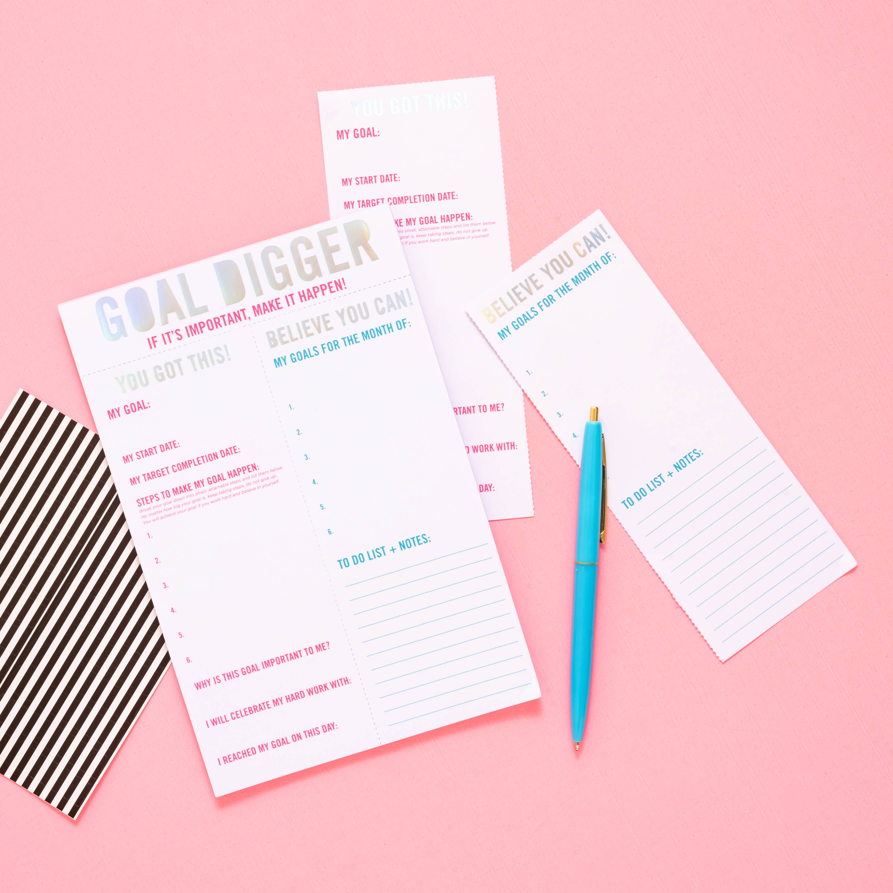 Goal Setting Notepad - "Goal Digger"