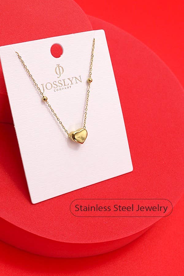 18K STAINLESS STEEL TARNISH FREE HEART NECKLACE