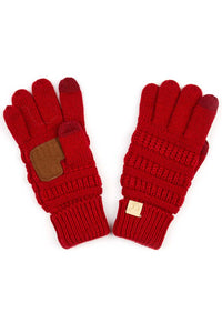 Light Melange Gray C.C Kids Knit Gloves