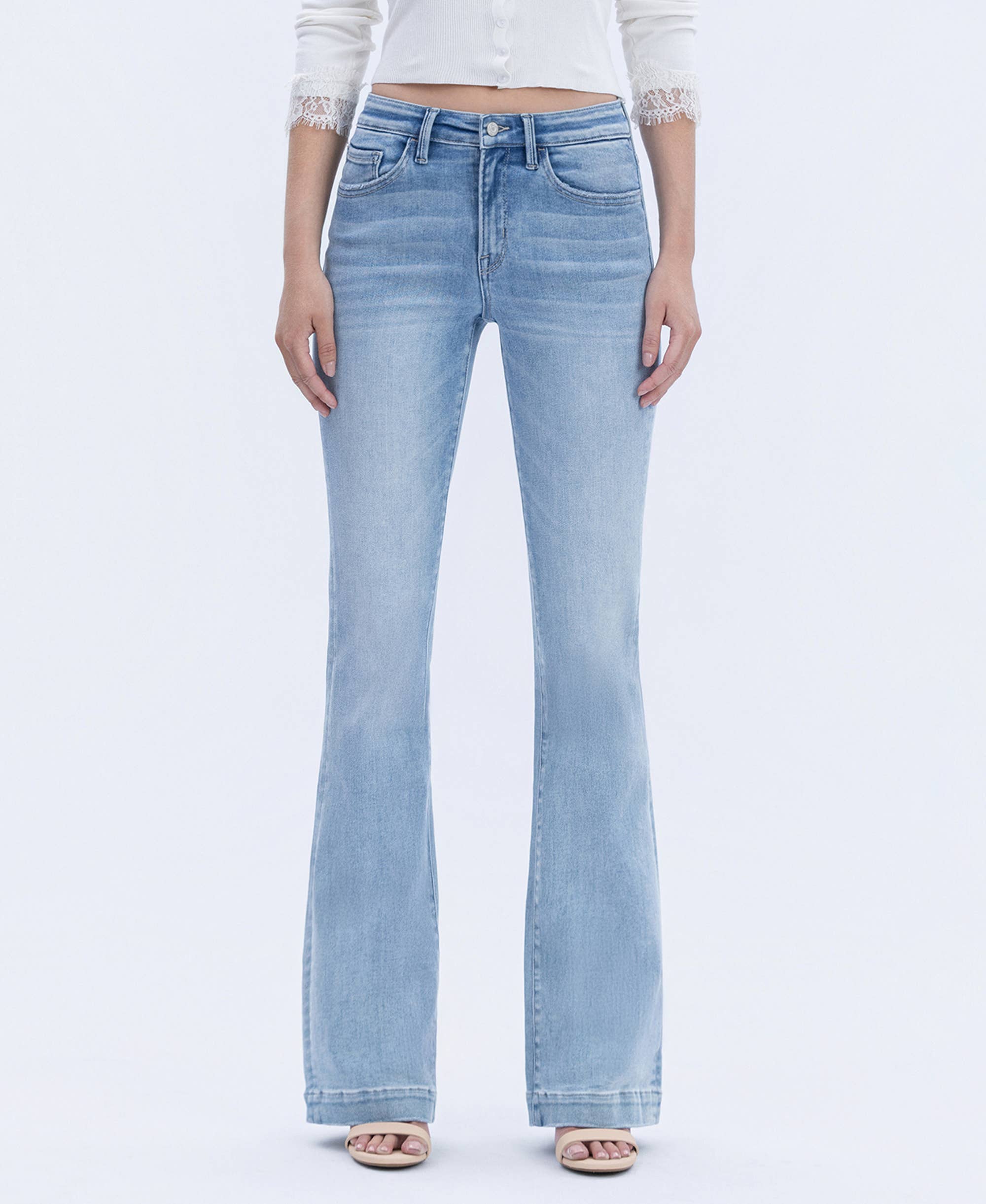 MID RISE TROUSER HEM BOOTCUT JEANS