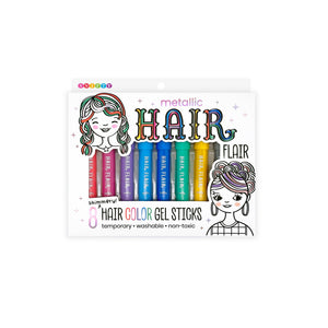 HAIR FLAIR METALLIC Shimmery Hair Color Gel Sticks Set of 8