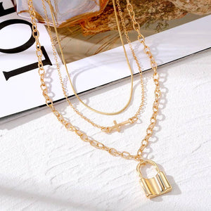 18K STAINLESS STEEL TARNISH FREE LAYERED NECKLACE