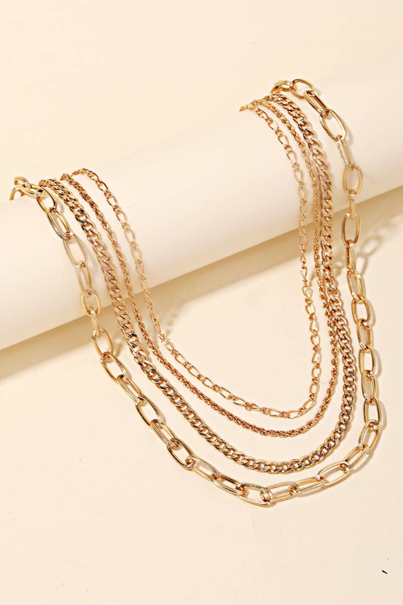 Multi Layered Cable Chain Necklace