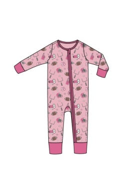 Game Day - Pink - 2 Way Zipper Romper