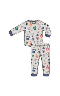 Game Day - Grey - L/s Loungewear Set