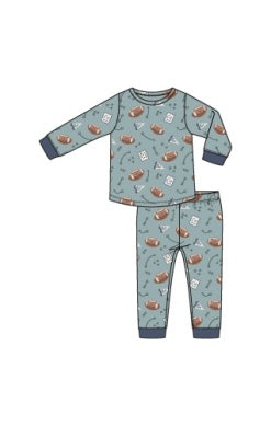 Touchdown Time - Grey Mist - L/s Loungewear Set