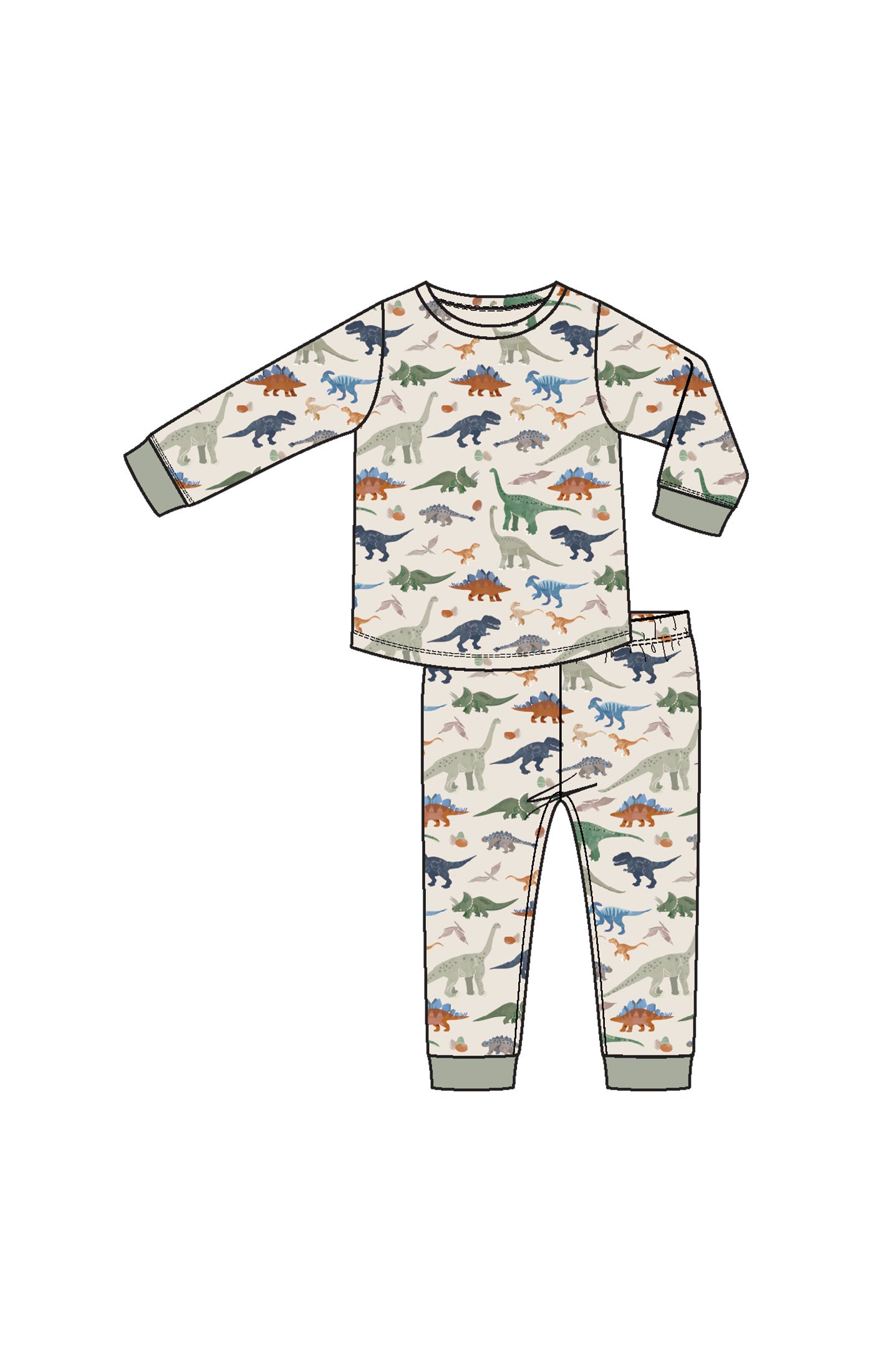 Washy Dinos - L/s Loungewear Set