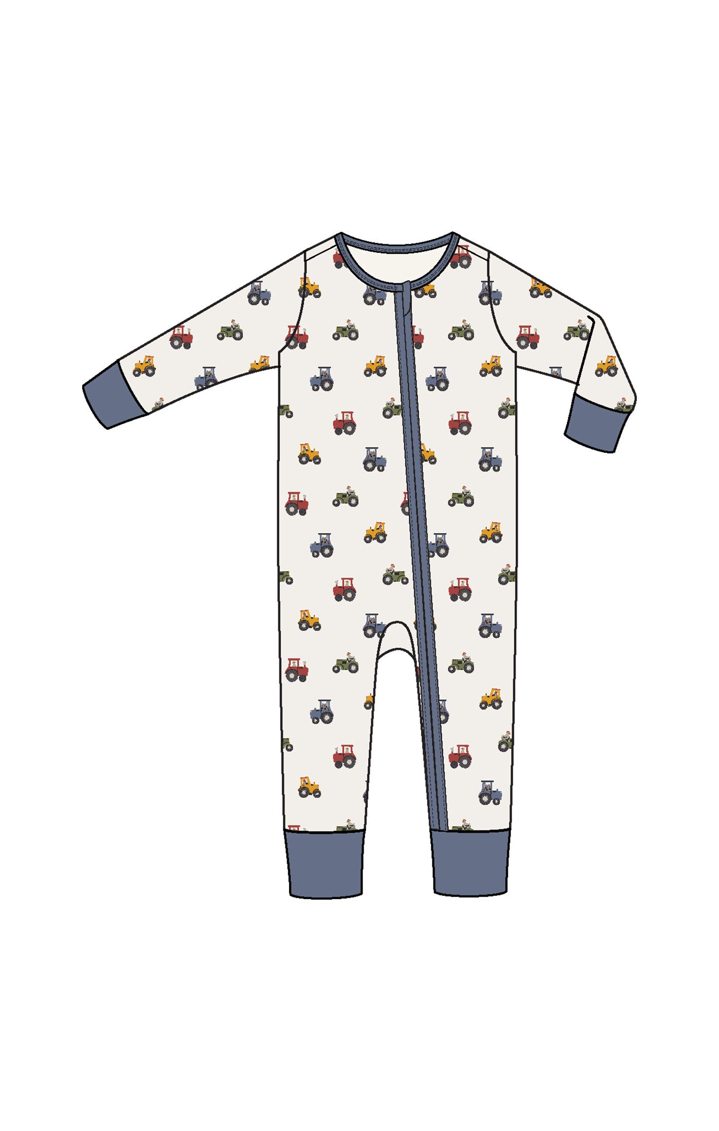 Mini Tractors - 2 Way Zipper Romper