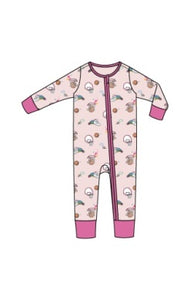 Basketball Pink - 2 Way Zipper Romper