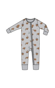 Footballs Playing Football - 2 Way Zipper Romper