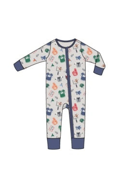 Game Day - Grey - 2 Way Zipper Romper