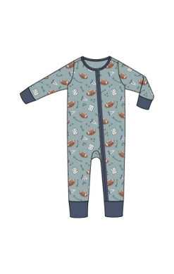 Touchdown Time - Grey Mist - 2 Way Zipper Romper