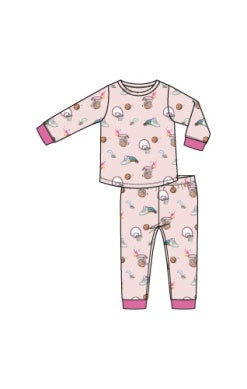Basketball Pink - L/s Loungewear Set