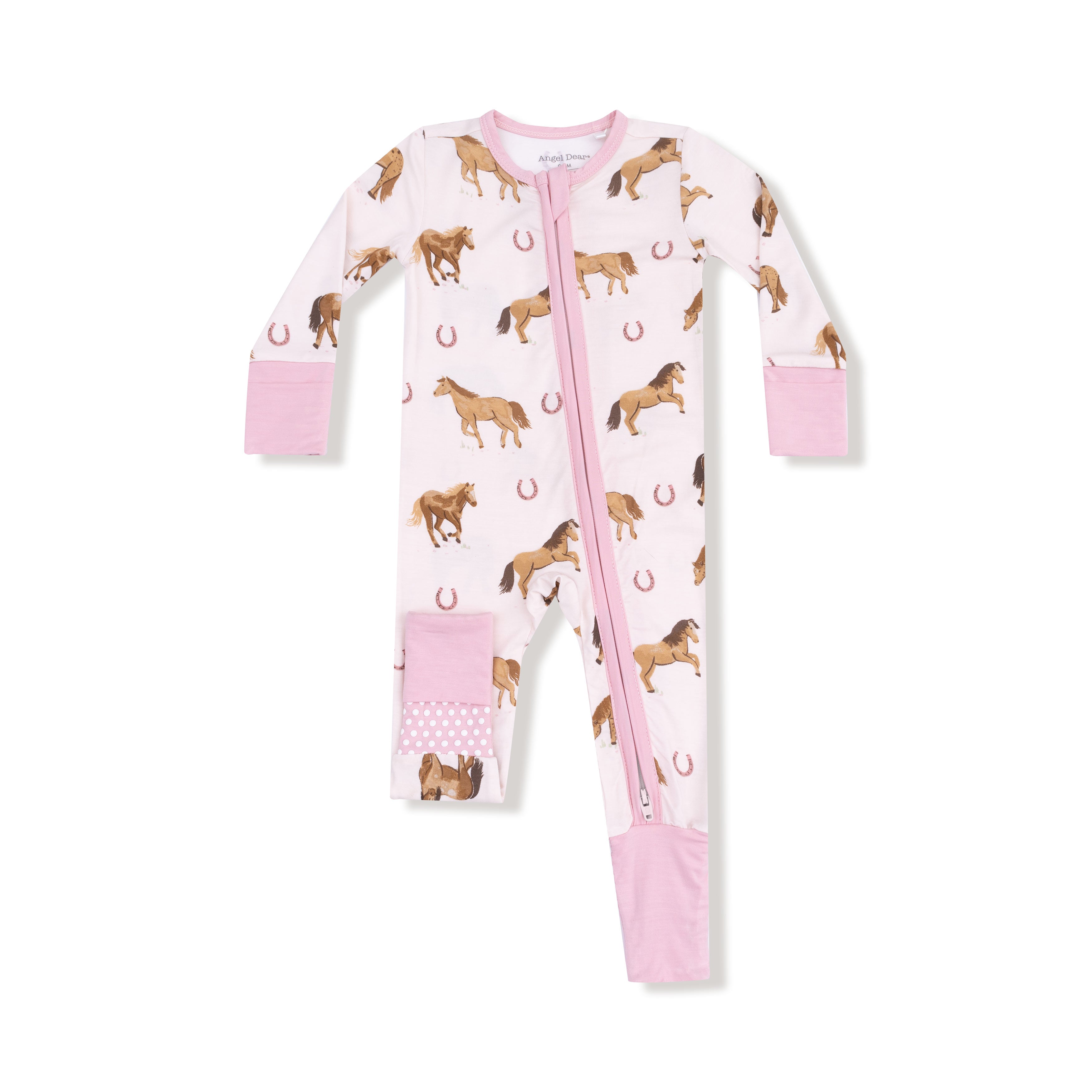 Horses - Pink - 2 Way Zipper Romper