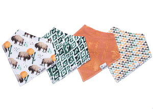 Bison Baby Bandana Bib Set (4-pack)