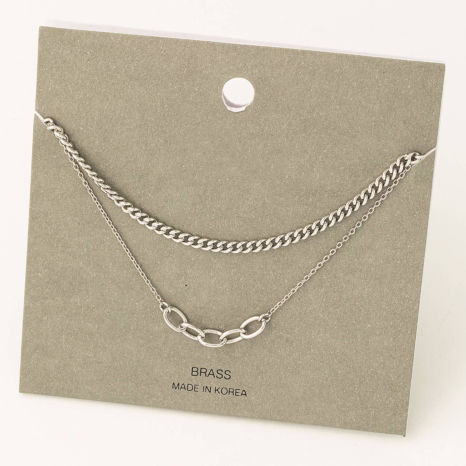 Layered Curb Chain Link Necklace