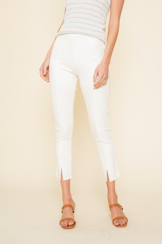 White Cropped Slacks