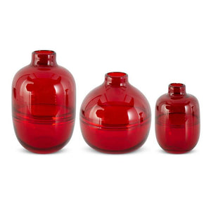 Small Transparent Red Vase
